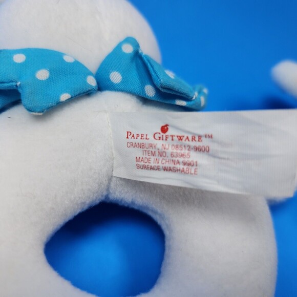 Bunny Rabbit Plush Rattle Baby Crib Toy X 2 Unisex White 8.5 inch Infant Toy - Picture 4 of 6